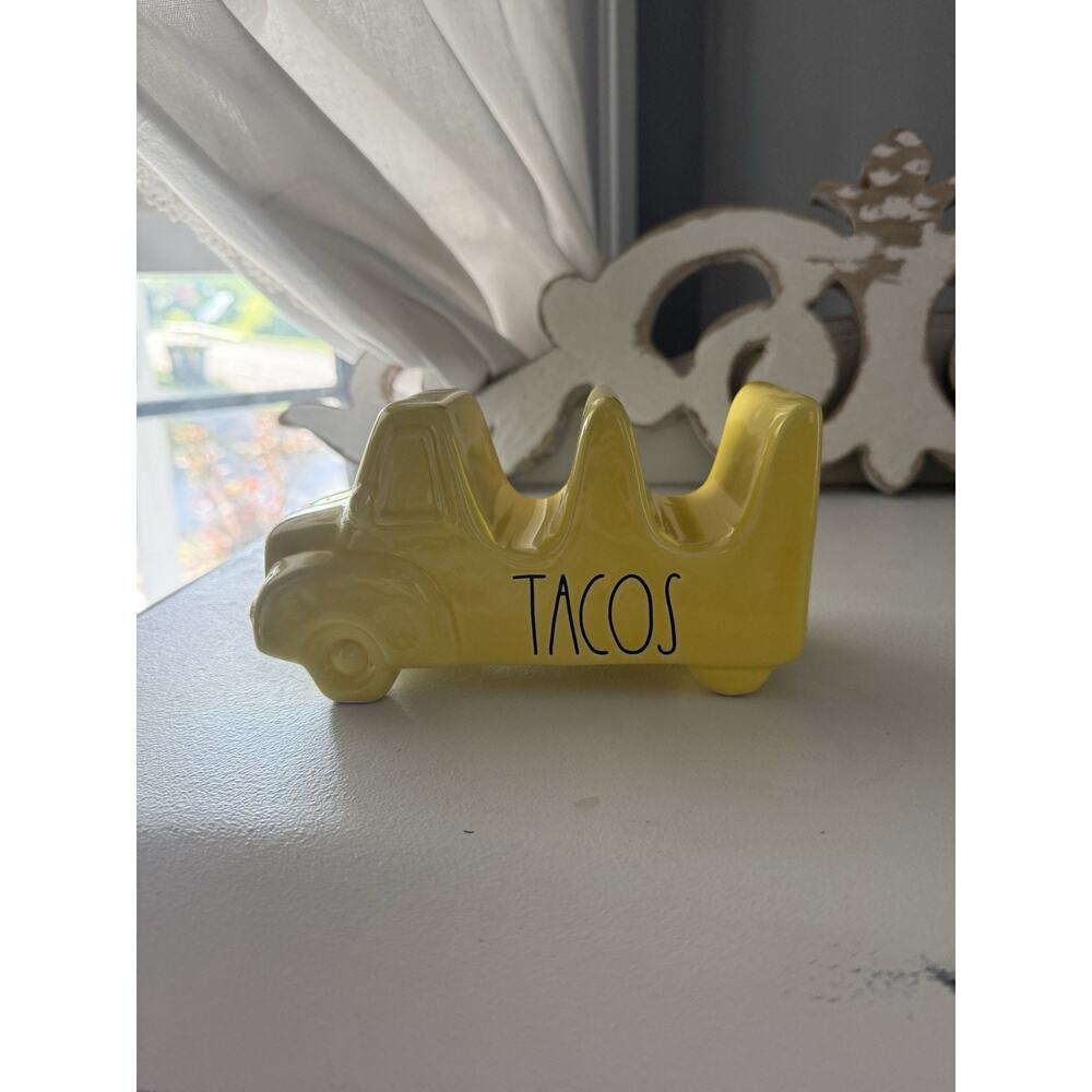 RAE DUNN Artisan Yellow Taco Holder Food Truck Cinco de Mayo Festive Party NWOT